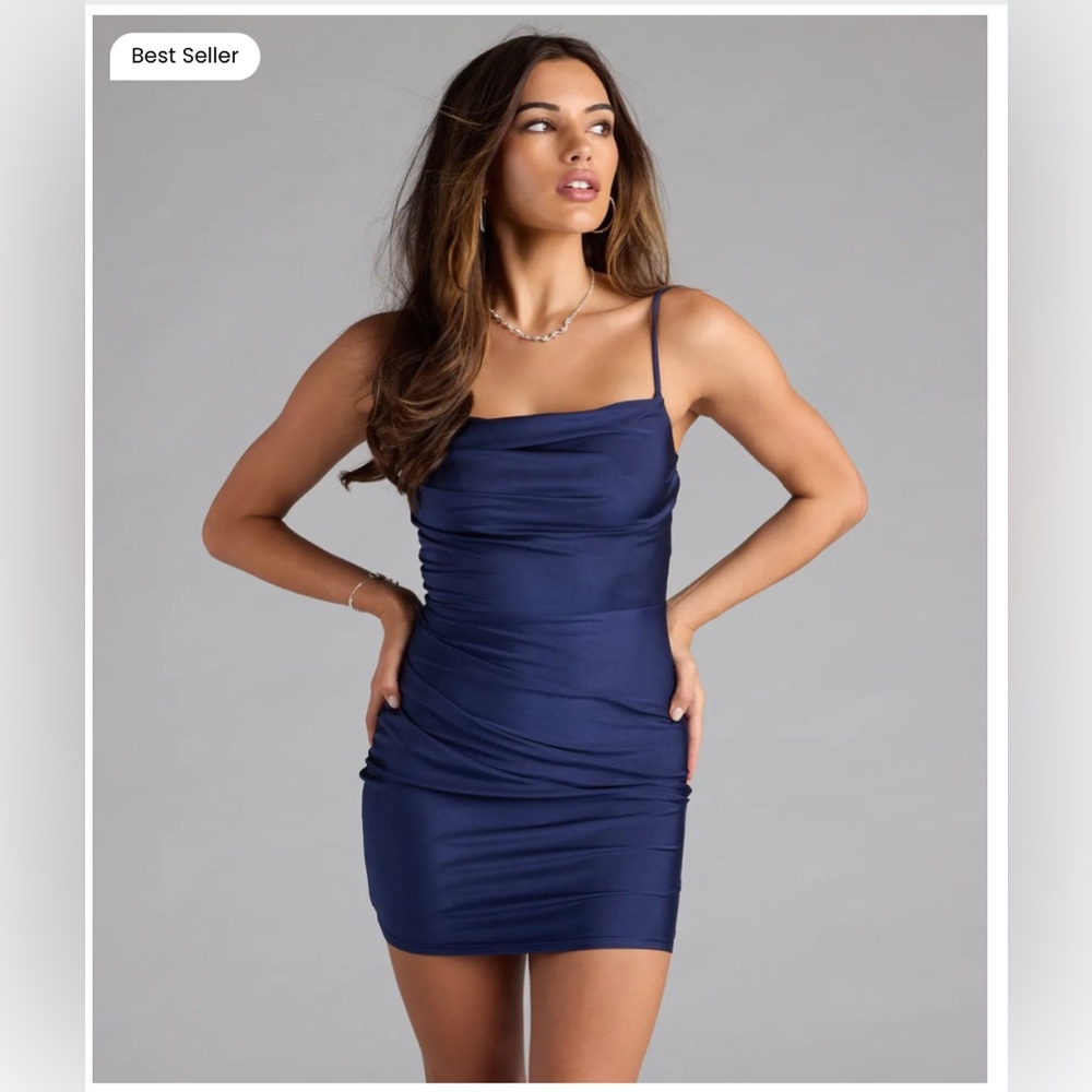 NWT Flawless Allure Cowl Neck Bodycon Mini Dress
